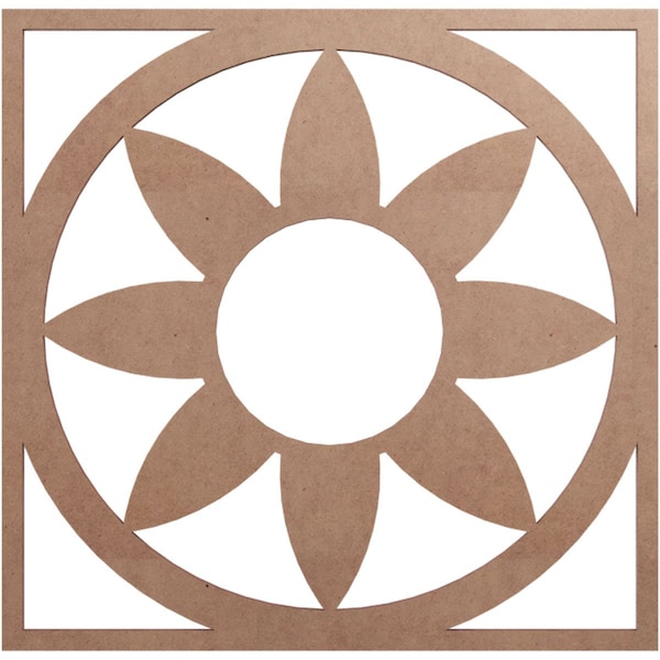 Ekena Millwork Blume Wood Fretwork Pierced Ceiling Medallion, Wood (Paint Grade), 18"OD x 6 1/4"ID x 3/8"T CMWP18X18X0375BLMF - main